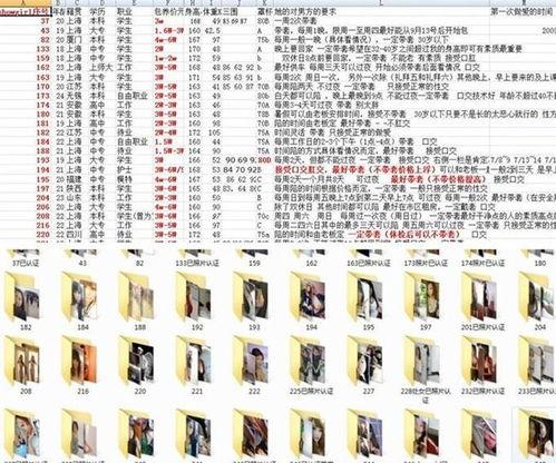 showgirl价目表照片